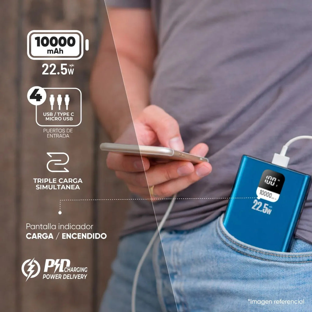 Batería Externa Power Bank 10000 Mah 22.5W