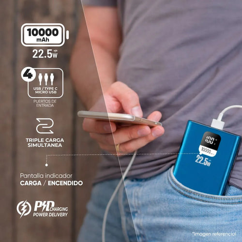 Batería Externa Power Bank 10000 Mah 22.5W