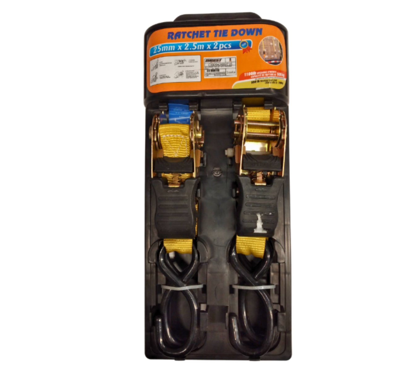 Set 2 Eslingas de Amarre con Tensor 25MM X 2,5MT 500KG