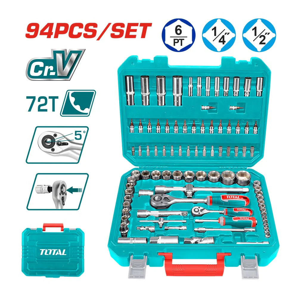 Set de 94 Dados 1/4" - 1/2" para Mecánica Automotriz