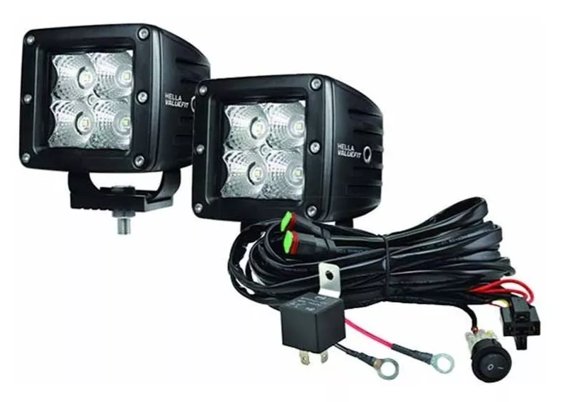 Kit Foco Cuadrado con 4LED Inundación/Flood 600LM Hella image 0