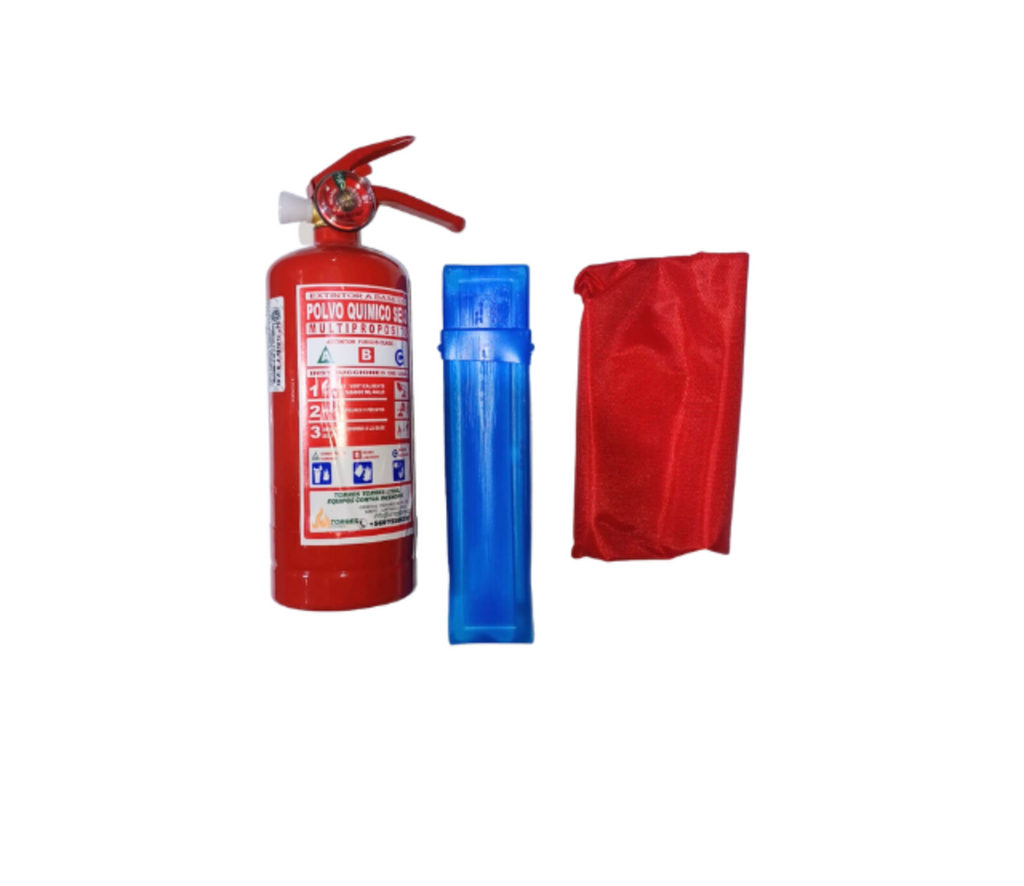 Kit Seguridad Auto Extintor, Triángulos y Botiquín